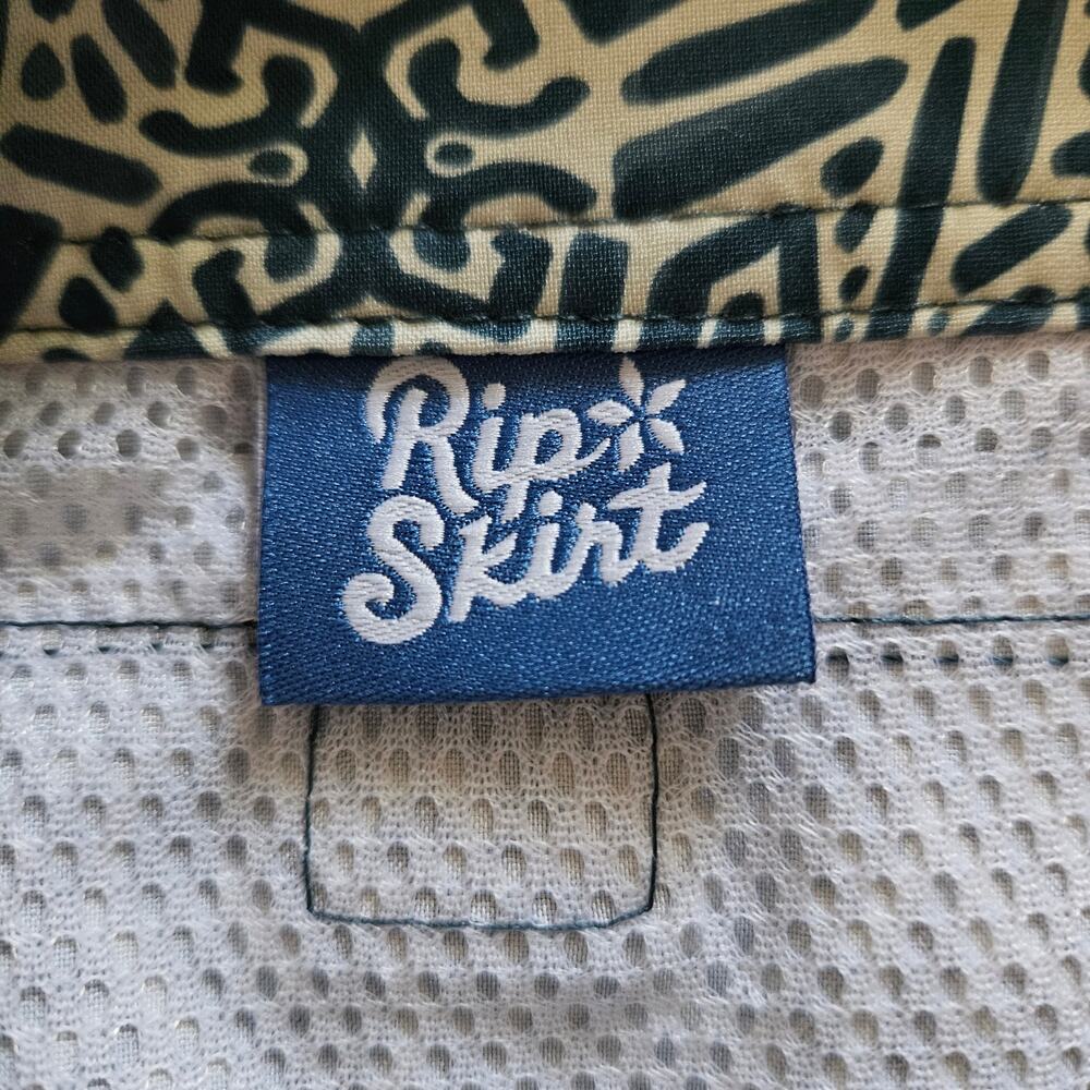 Women's Rip Skirt Hawaii Blue & White Print Tie Waist Cover-Up Medium - Picture 9 of 12